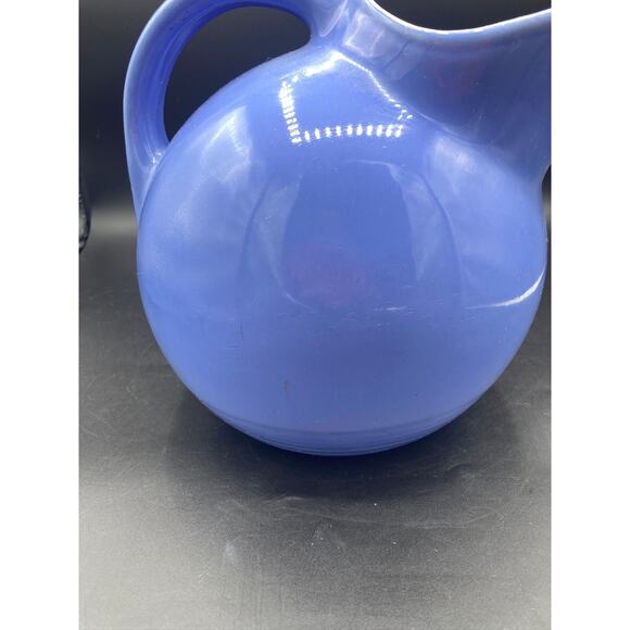 Vintage Pottery Tilted Homer Laughlin Fiesta Water Pitcher Ice Lip Blue American - Picture 6 of 6